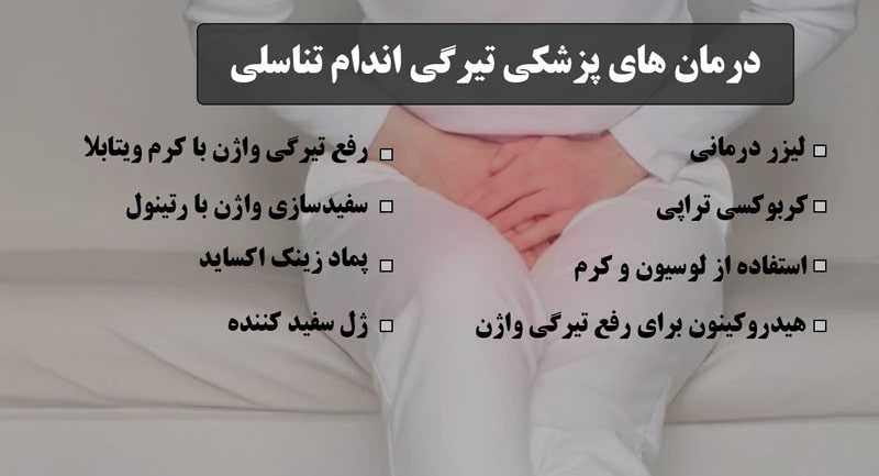 سیار طبیعی است که مناطق خصوصی بدن با افزایش سن تیره‌تر شوند. تیرگی واژن می‌تواند به علت نوسانات هورمونی اتفاق بیفتد. از سوی دیگر، ممکن است پوست با گذشت زمان، نه‌تنها از نظر بافت و خاصیت ارتجاعی، بلکه از نظر رنگ نیز تغییر کند.